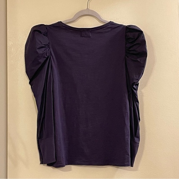 NATION LTD Jenna Cuffed Combo Tee Top in Boysenberry - Picture 3 of 7